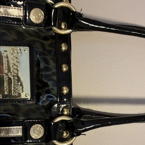 Betsey Johnson Black and Gold Leopard Tote - Picture 5 of 6